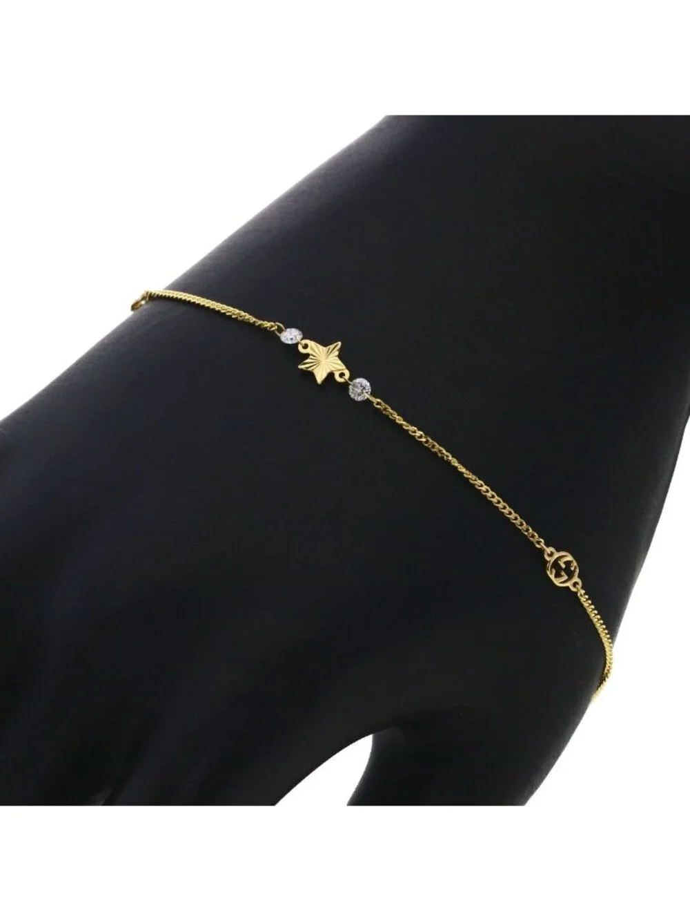 Gucci Interlocking Star Diamond 17 Bracelet 18k Yellow Gold